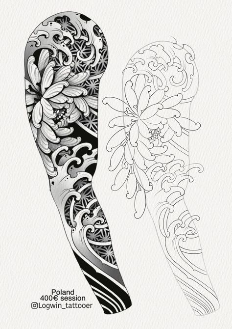 Geometric Tattoo Leg, Geometric Tattoo Sleeve Designs, Mangas Tattoo, Japanese Flower Tattoo, Geometric Mandala Tattoo, Geometric Sleeve Tattoo, Abstract Tattoo Designs, Shape Tattoo, Sacred Geometry Tattoo