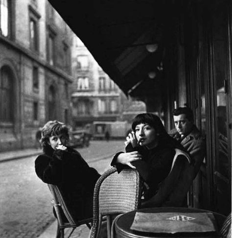 12 become 1 ~ ARgENTUM apothecary 1940s Paris, Street Photography Model, Juliette Greco, Night Street Photography, Street Photography Portrait, Street Photography Urban, Street Photography People, City Streets Photography, Cafe Black