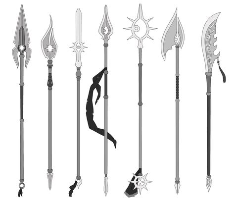 ArtStation - weapon design - spears, Manon Arnault Spear Design, Geometric Art Animal, Youtube Banner Backgrounds, Types Of Swords, Fantasy Concept Art, Spears, Art Reference Photos, Geometric Art, Swords