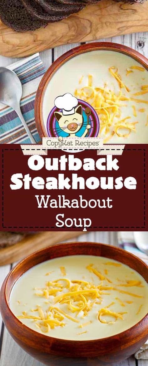 Walk About Soup Outback, Outback Walkabout Onion Soup, Walkabout Soup, Creamy Onion Soup, Outback Steakhouse Recipes, Outback Recipes, Steakhouse Recipes, Onion Soup Recipes, Outback Steakhouse