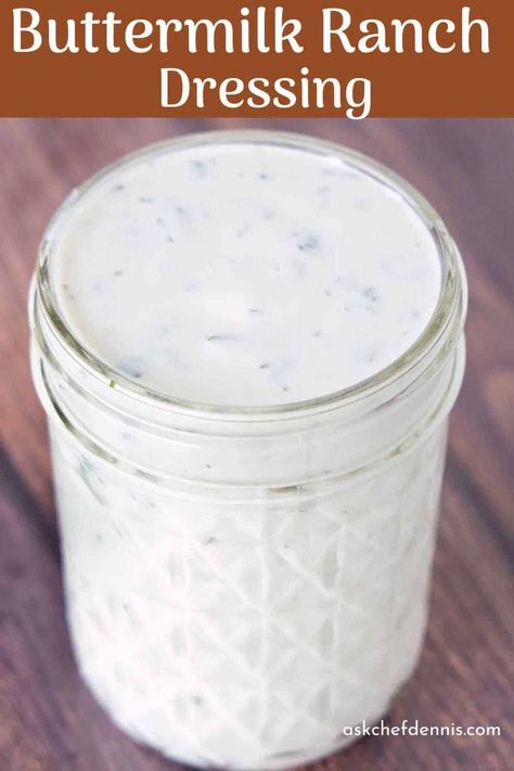 Homemade Buttermilk Ranch Dressing, Buttermilk Ranch Dressing Recipe, Homemade Buttermilk Ranch, Ranch Dressing Recipe Homemade, Buttermilk Ranch Dressing, Restaurant Style Recipes, Delicious Salad Dressings, Buttermilk Dressing, Buttermilk Ranch