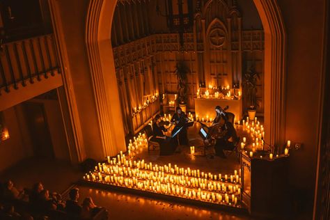 Candlelight Concerts: Classical Live Music In Amsterdam Concert Stage Design Ideas, Lotus Casino, Fire And Ice Wedding, Candlelight Concert, Concert Lighting, Visit Boston, Boston Travel Guide, Black Gate, Moody Lighting