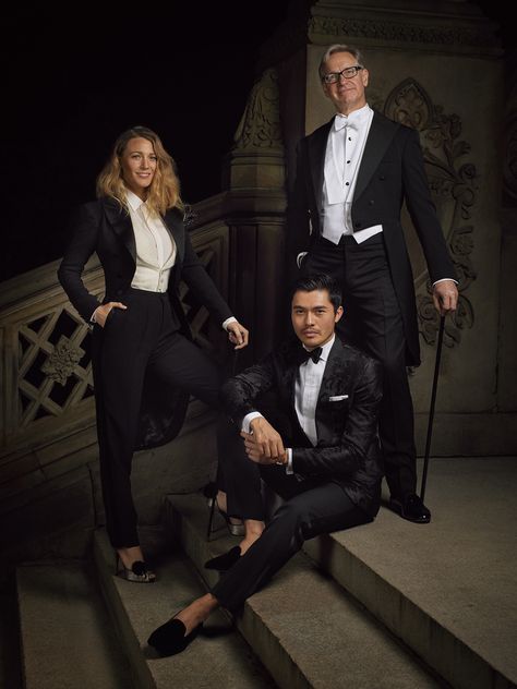 Blake Lively and Henry Golding with Paul Feig, the director of their new movie A Simple Favor, on the steps of Bethesda Terrace in Central Park for the 50th Anniversary Show. . Photographed by Alexi Lubomirski. . #RL50 #RalphLauren #NYFW Blake Lively Suit, Blake Lively Outfits, A Simple Favor, Simple Favor, Henry Golding, Suits Tv Shows, Blake Lively Style, Costume Inspo, Masculine Style