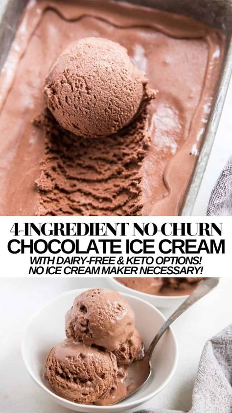 Homemade Chocolate Ice Cream, Ice Cream Recipes Machine, Chocolate Ice Cream Recipe, Easy Ice Cream Recipe, Vanilla Ice Cream Recipe, Ice Cream Maker Recipes, Caramel Ice Cream, Dairy Free Ice Cream, Easy Ice Cream