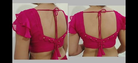 Blouse Back Design Latest, Blouse Designs Simple, Modern Blouse Designs, Casual Blouse Designs, Lace Blouse Design, Designs Blouse, Best Blouse Designs, Latest Blouse Designs Pattern, Traditional Blouse Designs