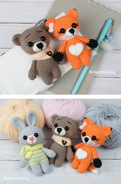 Crochet Keychain Free Pattern, Fox Crochet Pattern, Amigurumi Fox Pattern, Fox Amigurumi, Fox Crochet, Free Crochet Amigurumi, Amigurumi Today, Crochet Geek, Amigurumi Fox