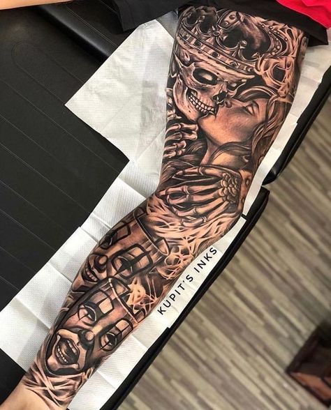 Tattoo Full Sleeve Men Ideas, Chicano Arm Sleeve, Meaningful Men Tattoo Ideas Guys, Viking Leg Sleeve, Men Leg Sleeve, Chicano Leg Sleeve, Full Leg Tattoos Women Sleeve, Full Leg Tattoo Men, Men’s Full Sleeve Tattoo