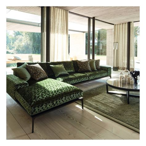 JAB ANSTOETZ on Instagram: “Cool shine meets retro flair Expressive furniture dresses desired? Our new upholstery fabric collection conveys the chic that an interior…” Pattern Couch, Green Sofa Living Room, Designer Couch, Green Living Room, Kitchen Lighting Design, Velvet Pattern, Living Room Upholstery, Green Sofa, Living Room Green