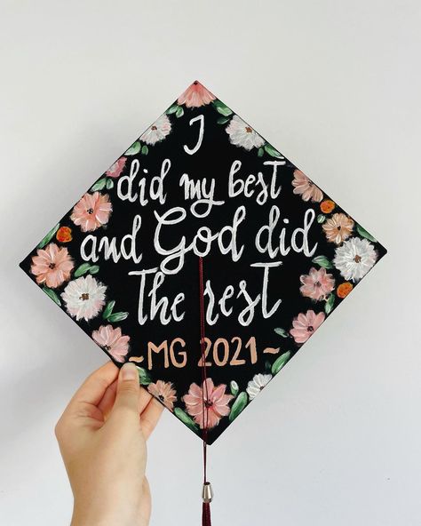 HandCraft Art on Instagram: “It was a big honour to paint all these grad caps, and seeing all the beautiful graduates wearing it with proud. I love my job and it makes…” I Did My Best And God Did The Rest Cap, Ota Graduation Cap Ideas, Respiratory Graduation Cap, I Did My Best And God Did The Rest, Healthcare Administration Graduation Cap, Jesus Graduation Cap, God Graduation Cap Ideas, God Graduation Cap, Nursing Grad Cap Ideas