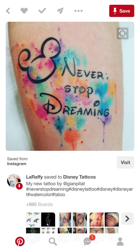 Paint Splatter Tattoo, Splatter Tattoo, Watercolor Splatter, Painting Tattoo, Never Stop Dreaming, Baby Tattoos, Disney Tattoos, Paint Splatter, Color Tattoo