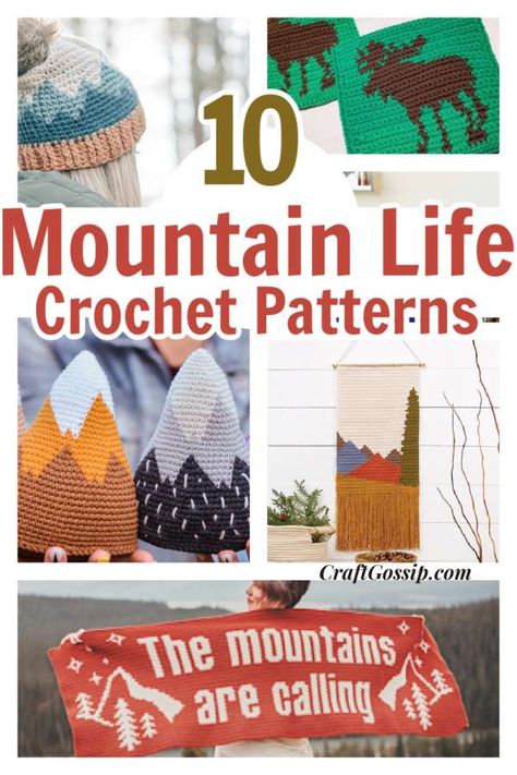 Are the mountains calling you? This roundup is all about the mountains and being outdoors. These crochet patterns are a combination of paid patterns and free patterns. All of the patterns below are somehow themed by the mountains, be it … Read More ... Crochet National Park, Yellowstone Crochet, National Park Crochet, Crochet For Outdoors, Crochet Camping Gear, Crochet Camping Ideas, Crochet Mountain Pattern, Camping Crochet Patterns, Outdoorsy Crochet