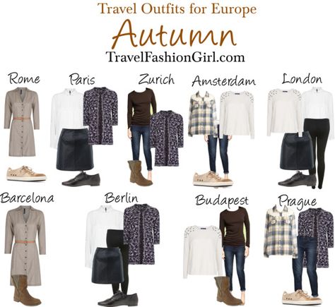 #Travel #Outfits for Backpacking Europe in AUTUMN via TravelFashionGirl.com #fashion #packing #list Outfits For Europe, European Travel Outfit, Backpack Through Europe, Fall Travel Outfit, Europe Travel Outfits, Packing For Europe, Travel Capsule, Europe Outfits, Backpacking Europe