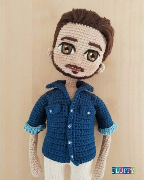 Diy Amigurumi, Human Doll, Crochet Tutorial Pattern, Crochet Toys Free, Crochet Faces, Doll Diy Crafts, Easy Crochet Projects, Crochet For Boys, Male Doll