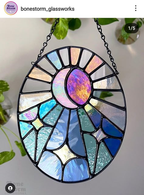 Cloud Stained Glass Art, Stained Glass Galaxy, Sun Catcher Stained Glass Patterns, Stained Glass Stencil, Stained Glass Art Simple, Whimsical Stained Glass Art, Sunset Stained Glass Pattern, Simple Stained Glass Designs, Stained Glass Art Diy