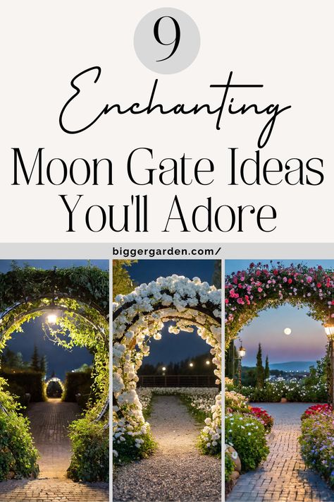 Add elegance to your garden with moon gates. Start with a moon portal garden featuring moon garden gates and a moondoor garden. Add a stone moon gate and garden follies ruins. Try Chinese garden ideas or a garden moon gate DIY for serene moon gates garden. Moon Garden At Night, Moon Garden Ideas, Portal Garden, Moon Portal, Moon Gates, Garden At Night, Moon Gate, Garden Magic, Japanese Garden Design