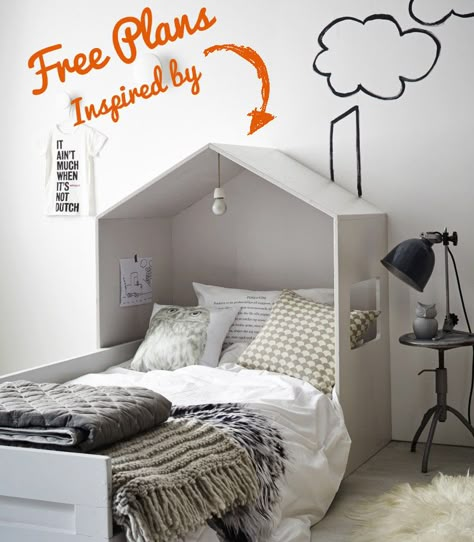 A unique and modern house headboard to dress up a twin bed.  Free plans and tutorial on Remodelaholic.com #headboard #bedroom Idea Bilik Tidur, Eclectic Kids Room, Mommo Design, Kids Room Inspiration, Diy Headboard, House Beds, House Bed, Kids Interior, Kids' Bed