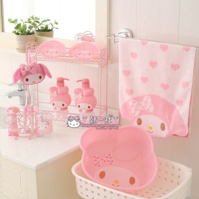 Hello Kitty Lamp, Candy Themed Bedroom, Sanrio Bedroom, Hello Kitty Bathroom, Sanrio Room, Pink Toilet, Hello Kitty Bedroom, Pink Bathroom Decor, Dream Bath