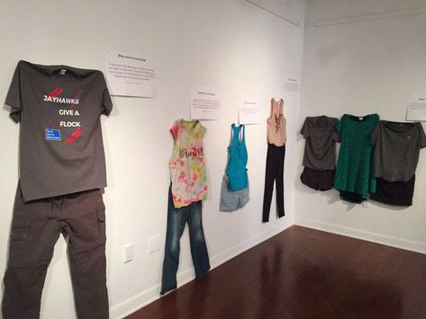 Victims Who Were Told That Their Clothing Got Them Sexually Assaulted Display What They Were Wearing What Were You Wearing Exhibit, Stop Sexualizing Women, Invalid Sexuality Flags, Reproductive Rights Shirt, Womens Equality, Trans Inclusive Feminism, University Tshirt, Yellow Shirts, Khaki Shorts