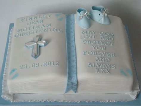 Bible Christening Cakes for Boys Cake Book Design, Baby Dedication Cake, Baby Christening Cakes, Baptism Cake Boy, Dedication Cake, Christening Cake Boy, Bible Cake, Cake Book, Christening Ideas