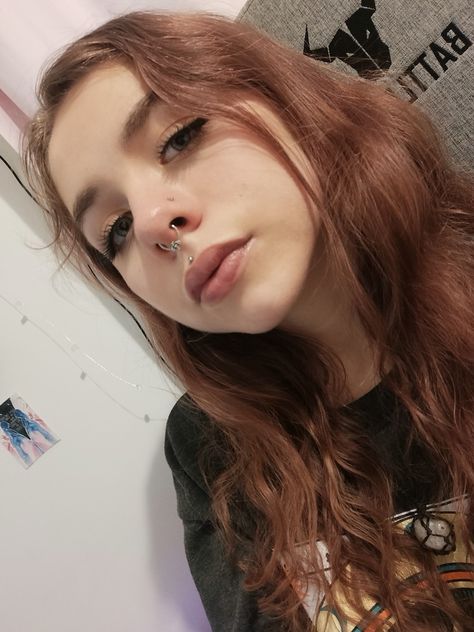 Septum and medusa piercing Medusa And Septum, Medusa And Septum Piercing, Septum And Medusa Piercing, Medusa Piercing, Septum Piercing, Heart Jewelry, Piercings, Vision Board, Nose Ring