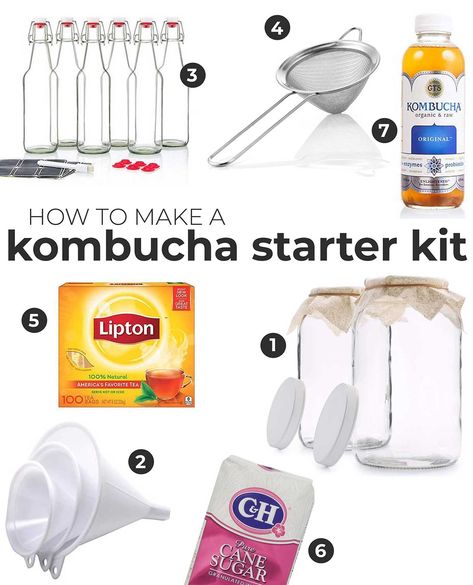 Quick Smoothie Recipes, Best Kombucha, Make Your Own Kombucha, Kombucha Brewing, Diy Kombucha, Kefir Yogurt, Kombucha Starter, Kombucha Flavors, Gallon Glass Jars