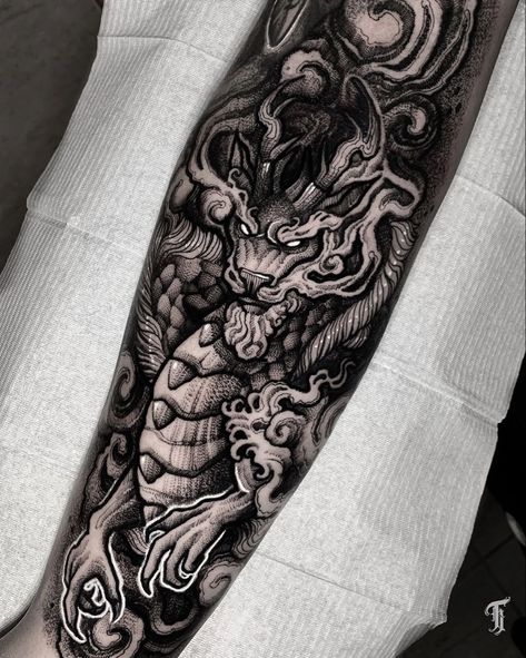 Arm Cover Up Tattoos, Half Sleeve Tattoos Sketches, Black Dragon Tattoo, Black Sleeve Tattoo, Dragon Tattoo Meaning, Dragon Tattoo Ideas, Basic Tattoos, Bts Tattoos, Dragon Sleeve Tattoos