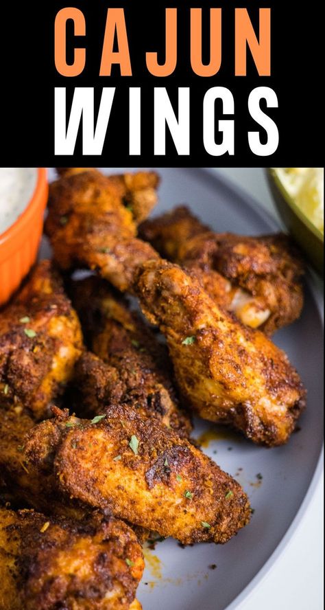 Cajun Wings Recipe Cajun Tailgate Recipes, Wingstop Cajun Wings Recipe, Cajun Wings Recipe, Cajun Wings, Mardi Gras Dinner, Wing Ideas, Chicken Wing Seasoning, Deep Fried Chicken Wings, Upstate Ramblings