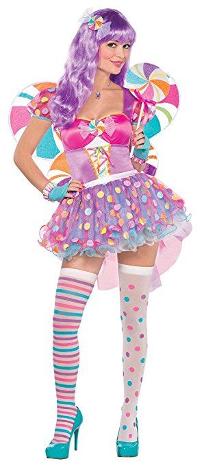 Halloween Costume Candy Shop Cutie Medium 6-8 Lollipop Costume, Candy Land Costumes, Candy Halloween Costumes, Katy Perry Costume, Candy Photoshoot, Party City Costumes, Candy Costumes, Candy Dress, Dress For Petite Women