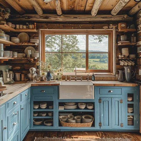 8+ Serene Cabin Decor Ideas in Soothing Blue • 333+ Art Images Coastal Cabin Interior, Maine Cabin Interior, Colorful Cabin Interior, Cabin Home Decor Ideas, Masculine Cabin, Modern Cottage Interior Living Room, Cottage Interiors Living Rooms, Colorful Cabin, Cabin Decorating Ideas