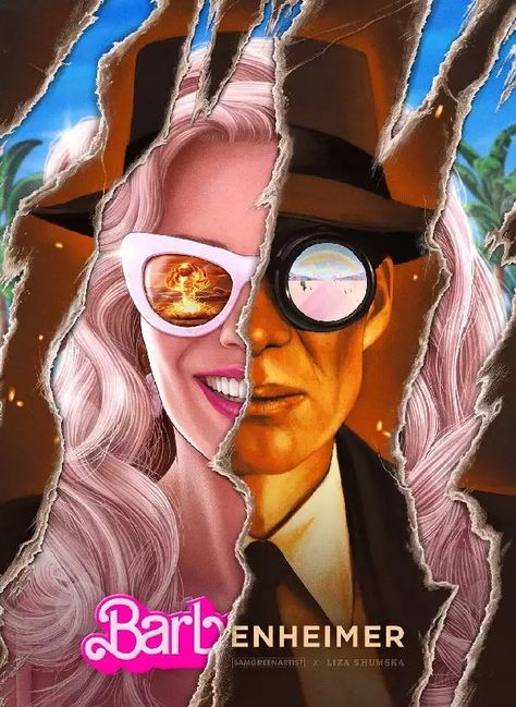 Artist: Sam Green Barbie And Oppenheimer, Райан Гослинг, Film Posters Art, Pastel Poster, Im A Barbie Girl, Cool Backgrounds Wallpapers, Amazing Drawings, Amazing Art Painting, Barbie Movies