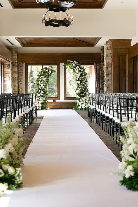 Indoor Ceremony Wedding Ceremony Seating Ideas Indoor, Fall Wedding Aisle Decorations Indoor, Small Wedding Ceremony Indoor, Indoor Wedding Aisle Decor, Wedding Altar Ideas Indoor, Wedding Aisle Indoor, Wedding Ceremony Arch Indoor, Altar Wedding Flowers, Indoor Ceremony Backdrop