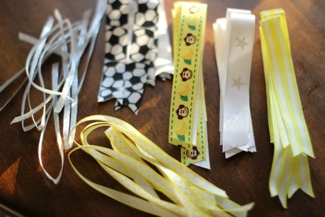 Diy Soccer Hair Ties, Diy Ribbon Ponytail Holders, How To Make Soccer Hair Ribbons, Ponytail Ribbons Diy, Diy Team Hair Ties, Soccer Hair Bows Diy, Softball Hair Ribbons Diy, Soccer Hair Ribbons Diy, Diy Soccer Bows