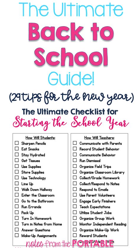 Get ready for back to school with these 29 tips!  A great go to resource for back to school planning and organizing. Teacher Checklist, School Guide, School Checklist, Classroom Management Tips, Classroom Management Strategies, Back To School Hacks, School Plan, Student Behavior, School Tips