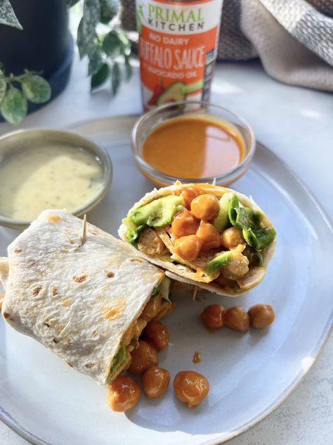 Spicy Buffalo Chickpea Wraps with Avocado Wraps With Avocado, Buffalo Chickpea, Better Diet, Peanut Butter Oatmeal Cookies, Registered Dietitian Nutritionist, Peanut Butter Oatmeal, Healthy Peanut Butter, Roasted Chickpeas, Intuitive Eating