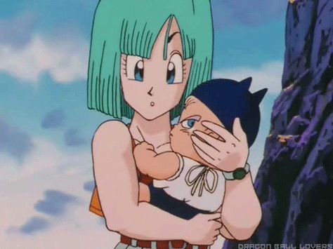 Dragon Ball Z Bulma, Baby Trunks, Goten Y Trunks, Vegeta And Bulma, Bratz Doll Outfits, Dragon Ball Super Art, Dragon Balls, Card Captor, Dragon Ball Goku