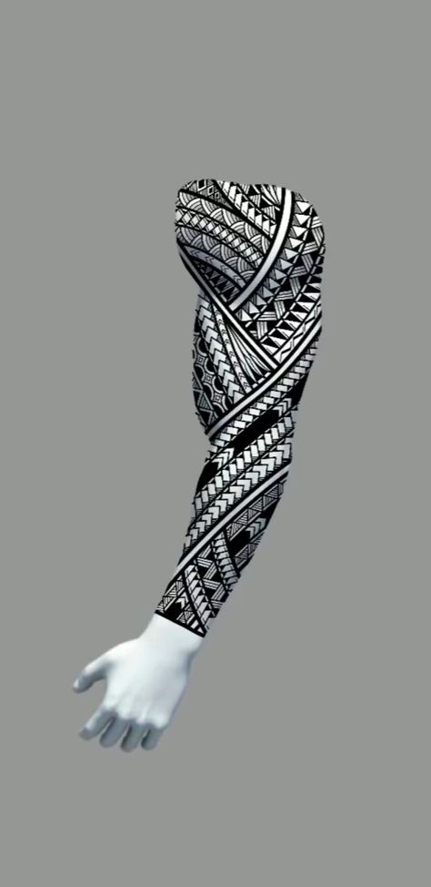 Men Full Hand Tattoo, Samoan Sleeve Tattoo For Men, Tattoo Full Hand Men, Polynesian Full Sleeve Tattoo Design, Polynesian Tattoo Sleeve Forearm, Maryar Tattoo, မာယာ Tattoo Photos, Full Hand Tattoo Men Design, Maori Tattoo Designs Men Sleeve