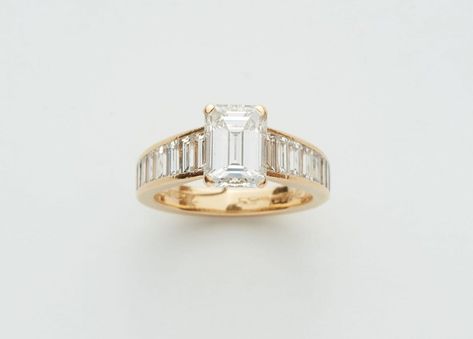 Wedding rings emerald cut