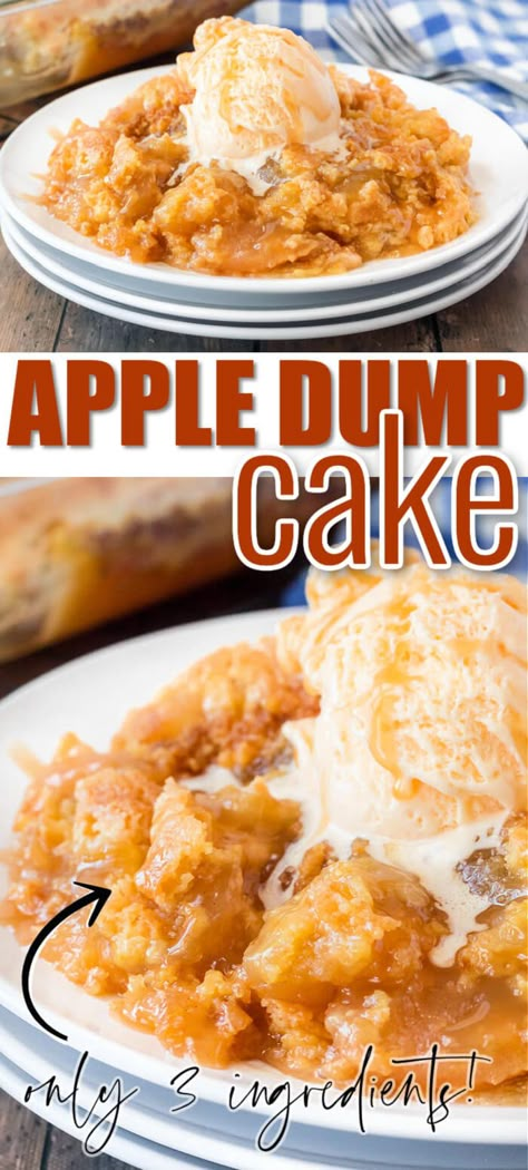 Apple Dump Cake Recipe, Easy Dump Cake Recipe, Apple Dump Cake, Caramel Apple Dump Cake, Dump Cakes, Apple Dump Cakes, Apple Pie Filling, Apple Dessert, Apple Dessert Recipes