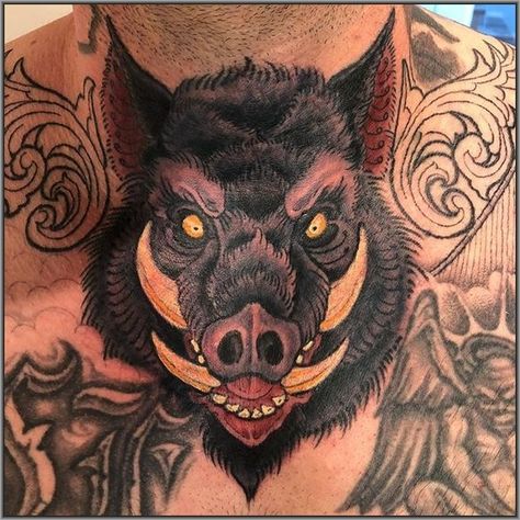 Year Of The Pig Tattoo, Pig Tattoo Design, Tattoo Design Reference, Boar Tattoo, Tattoo Design For Men, Wheat Tattoo, Yggdrasil Tattoo, Pig Tattoo, Totem Tattoo