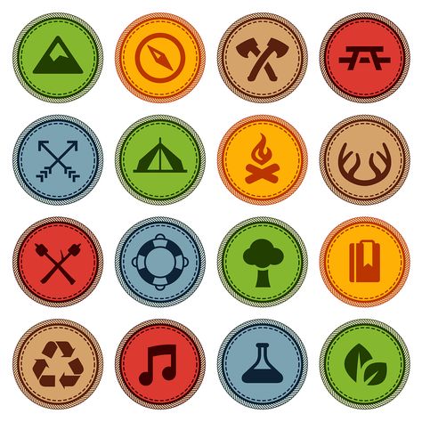 Merit badges Michael Mcdonald, Grandparents Gifts, Camping Theme Classroom, Scout Badges, Merit Badge, Instructional Design, Camping Theme, Artist Portfolio, Medical Illustration