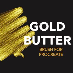 Free Gold Butter Brush for Procreate - LIBRIUM Procreate Gold Brush Free, Procreate Free Brushes, Brush For Procreate, Free Brushes, Free Brush, Butter, The Creator, Gold