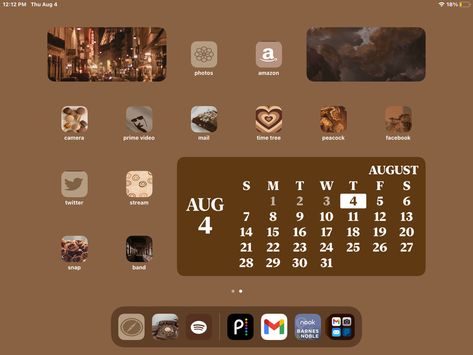 Tablet Wallpaper Aesthetic Brown, Brown Ipad Homescreen, Fall Ipad Setup, Brown Ipad Aesthetic, Ipad Homescreen Ideas Brown, Ipad Homescreen Ideas Fall, Brown Ipad Wallpaper Aesthetic, Ipad Wallpaper Aesthetic Brown, Brown Wallpaper Ipad