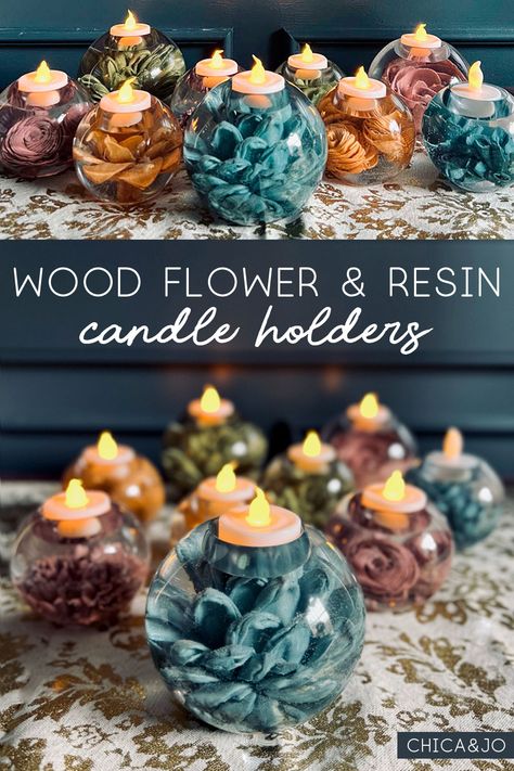 Wood Flowers, Resin Flowers, Home Decor Items, Resin Crafts, Diy Gifts, Candle Holders, Candles, Table Decorations, Wood