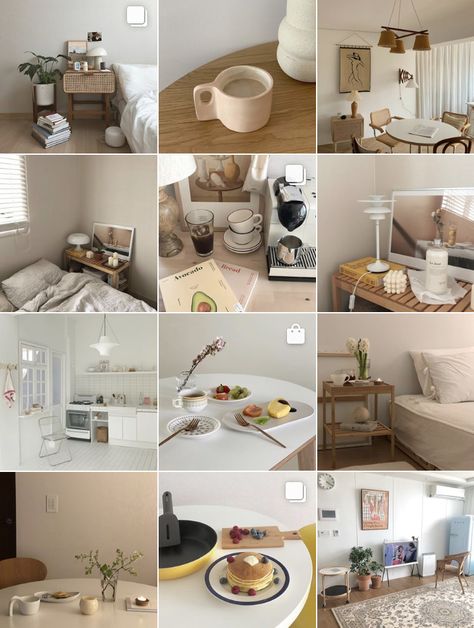 I’ve Fallen Down a Rabbit Hole of Korean Lifestyle Instagrams and I Don’t Want to Get Out Korean Decor, Korean Lifestyle, Monochromatic Interior Design, Curated Decor, Farmhouse Side Table, Japanese Minimalism, Sleek Furniture, Cute Dorm Rooms, Futuristic Interior