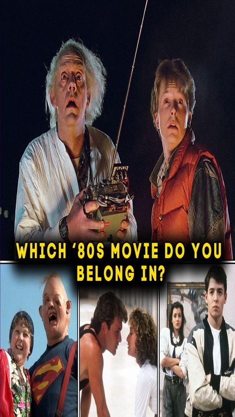 Which 80s Movie Do You Belong In? 80s Movies Wallpaper, Movie Computer Wallpaper, 80s Quiz, 80s Movie Characters, 80s Tv Shows, 80s Films, 1980s Tv Shows, 80's Movies, 80s Childhood