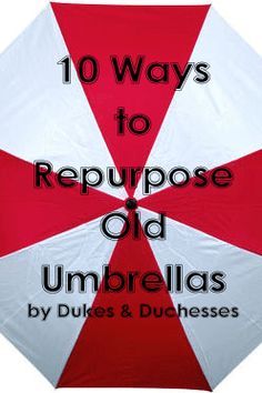 10 ways to repurpose old umbrellas - who has old umbrellas?  I think they go where socks go when they disappear from the laundry. Umbrella Diy, Parachute Games, Reuse Recycle Repurpose, Repurposing Ideas, Upcycle Repurpose, Owl Hat, Crochet Owl, Diy Upcycle, Reduce Reuse Recycle