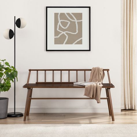 Finally a worthy companion to the popular spindle-back bed, this low-back spindle bench is the perfect accent piece for the end of your bed, empty hallway, or high-traffic mudroom. Scandinavian Benches, Bench With Back, Rock House, Solid Wood Benches, Entry Bench, Front Entryway, Blowing Rock, Welcome To My House, James Martin