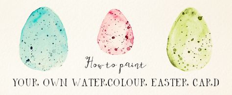 How to Paint Your Own Watercolour Easter Card  Watercolour painting can be a very tranquil activity. The lack of control over water and pigment flow might seem intimidating at times but I find it liberating, some things just need a few drops of serendipity to make them truly magical.  If you are under the spell of watercolours, but shy away from them because they seem impossibly hard to use, this tutorial is for you. Easter Watercolor Tutorial, Watercolour Easter Eggs, Easy Easter Watercolor Cards, Easter Watercolor Paintings Easy, Watercolour Easter Cards, Easter Watercolor Cards, Watercolour Easter, Painting Eggs, Painting Cards