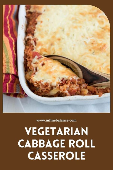 Impossible Burger Recipe, Easy Cabbage Roll Casserole, Family Dinner Ideas Healthy, Vegetarian Cabbage Recipes, Baked Cabbage Recipes, Cabbage Bake, Vegetarian Cabbage Rolls, Vegetarian Casserole Recipes, Balance Food