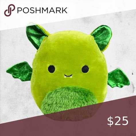 NWT- Squishmallow ROSEMARY Green Bat Original Plush Bat Squishmallow, Pirate Pumpkin, Rosemary Green, Christmas Lists, Rabbit Plush Toy, Baby Deer, Cute Stuffed Animals, Halloween Bats, Cute Plush